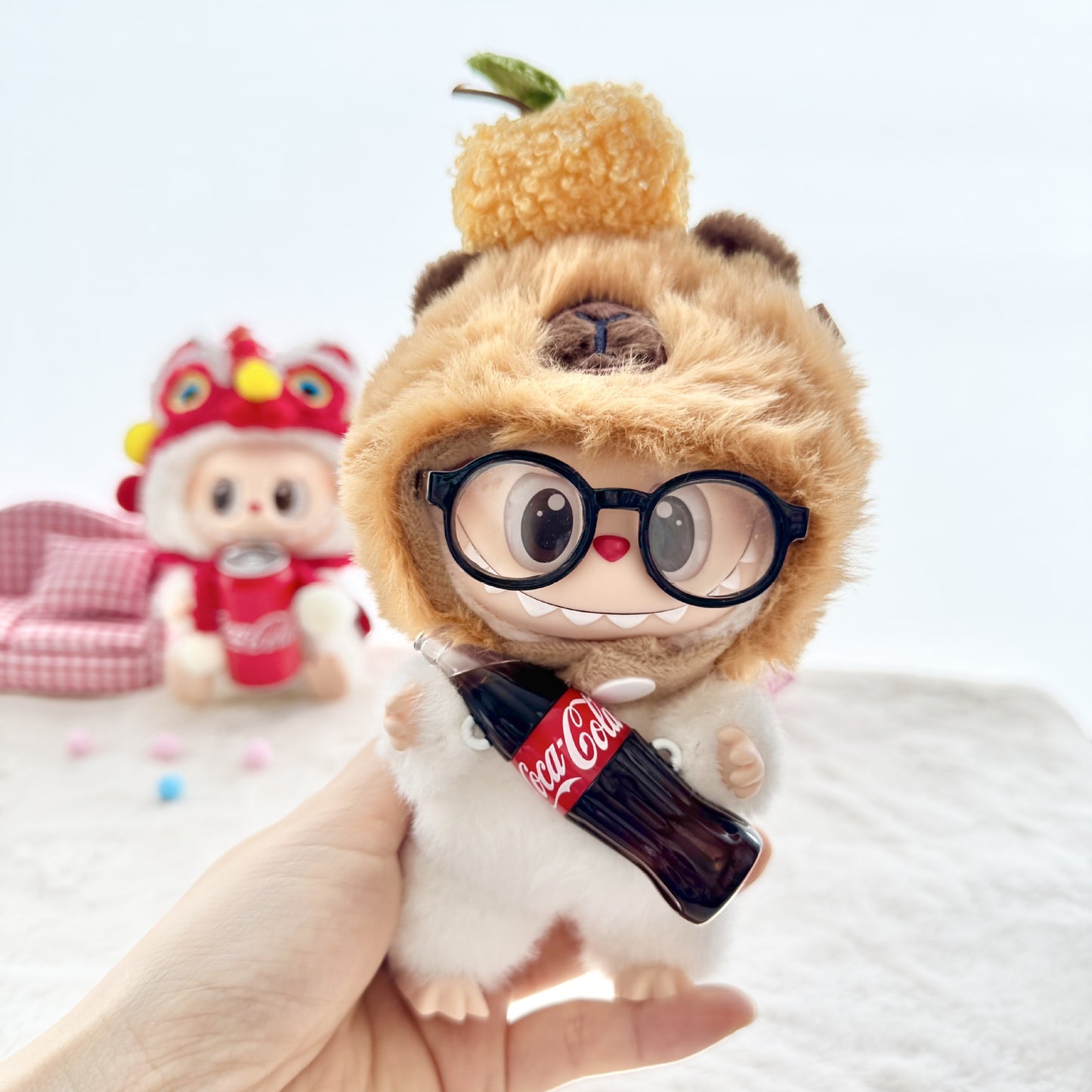[Clothes only] First and second generation keychain Labubu clothes pendant Labubu Coke Happy Factor New Year set