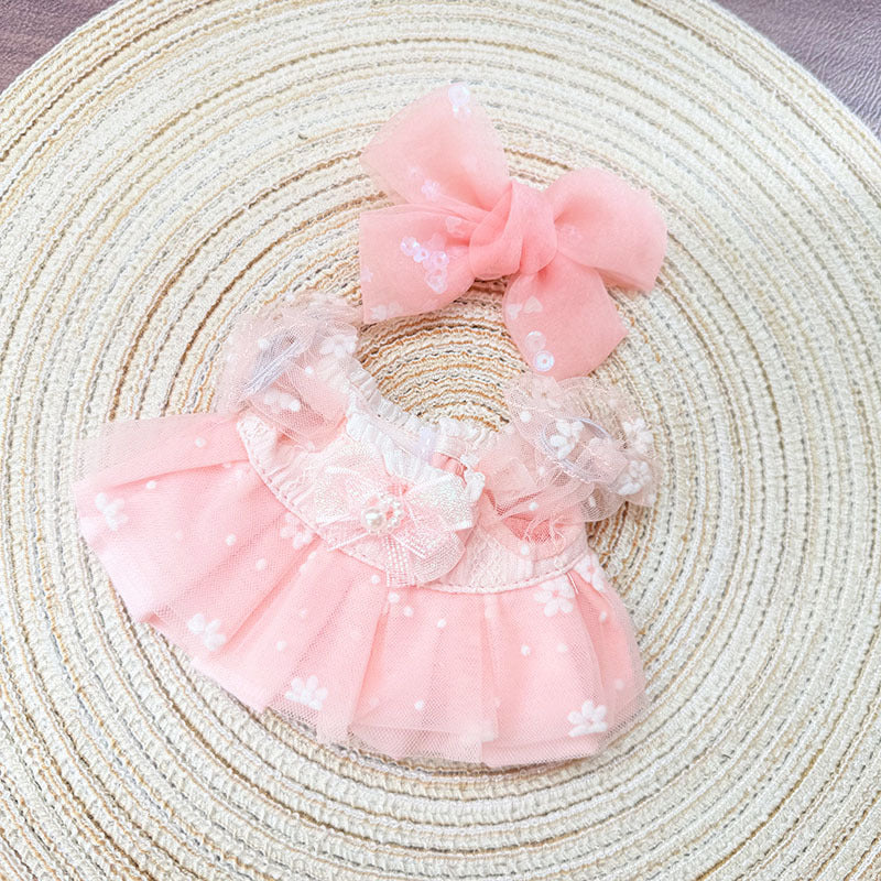 [Clothes only] First and second generation Labubu clothes pendant Labubu sitting baby clothes dream pink butterfly dress set cute