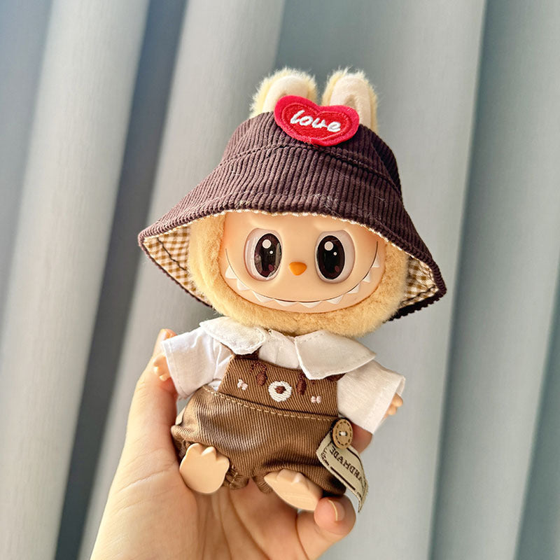 [Clothes only] Second-generation keychain Labubu clothes pendant Labubu sitting party lapel white shirt repair dog outfit