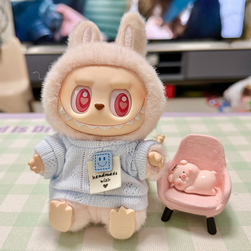 [Clothes only] First/second generation pendant Labubu clothes Labubu clothes sitting party baby clothes simple pin shirt cute
