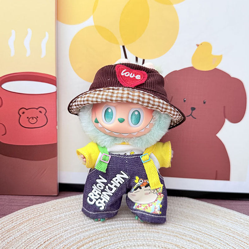[Clothes only] One, two and three generations Labubu clothes pendant Labubu sitting baby clothes, small new overalls, cute and cute.