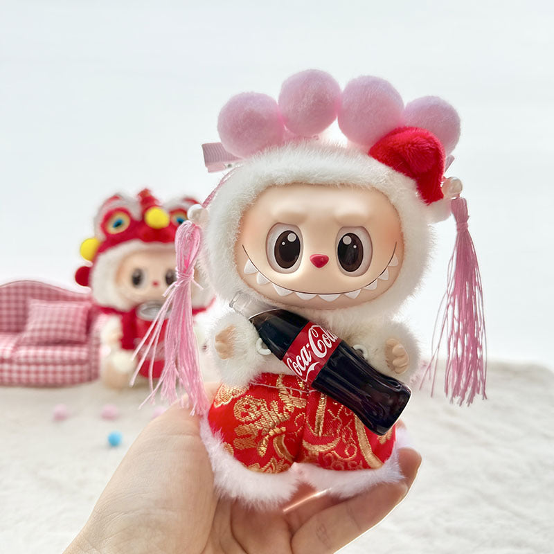[Clothes only] First and second generation keychain Labubu clothes pendant Labubu Coke Happy Factor New Year set