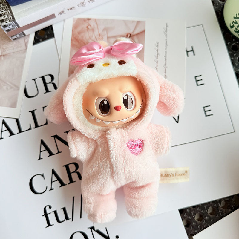 [Clothes only] 17cm Labubuwa clothes LABUBU blind box sitting party one, two, three generations of gold and purple joy clothes