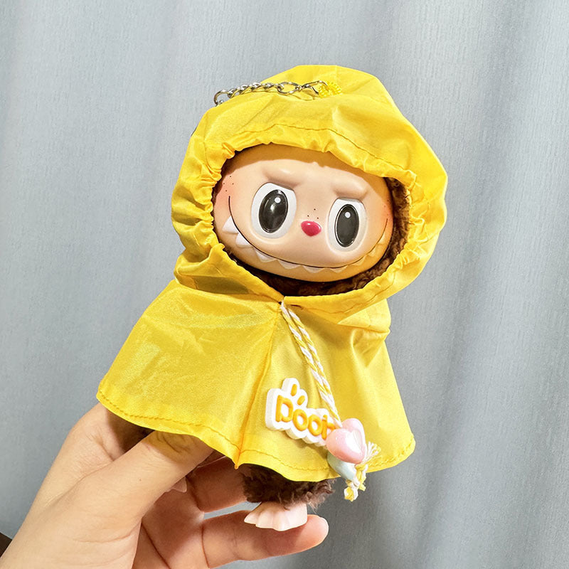 [Clothes only] 17cm labubu cloth blind box pendant doll for small raincoat poncho cute and cute