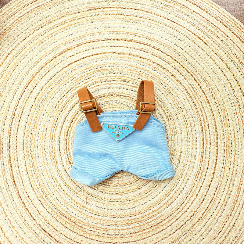 [Clothes only] First and second generation Labubu clothes pendant Labubu sitting baby clothes triangle overalls set tide