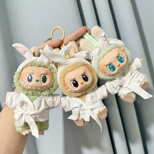 [Clothes only] Second-generation keychain Labubu clothes pendant Labubu sitting party disconnected bear pajamas cute