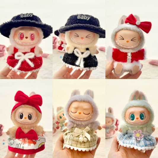 [Clothes only] First and second-generation Labubu clothes pendant Labubu sitting party baby clothes fragrant skirt set cute