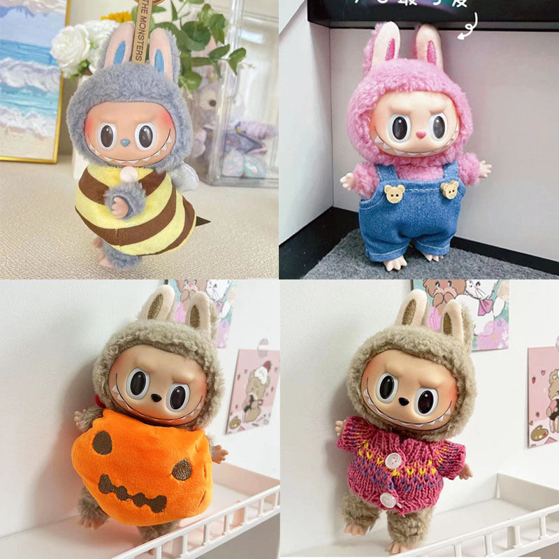 Clothes only] 15cm blind box Macaron Labubu Time to chill pendant doll clothes