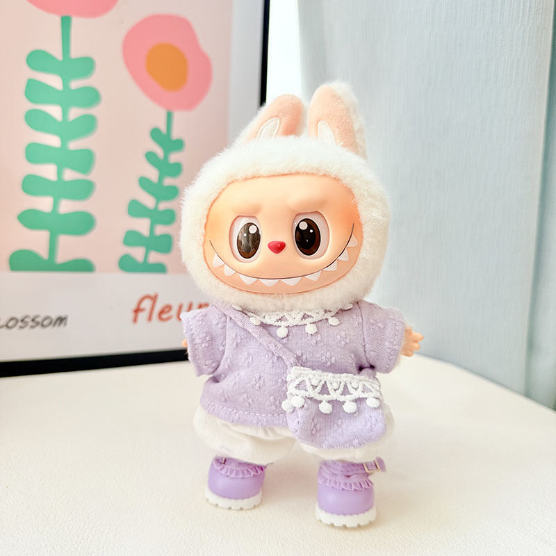 [Clothes only] First and second generation Labubu clothes pendant Labubu baby clothes spring sweet overalls set cute