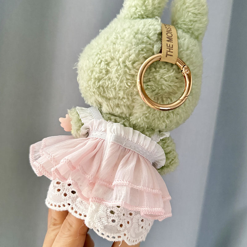 [Clothes only] 1st/2nd and 3rd generation Labubu clothes pendant Labubu sitting party baby clothes pink knot fairy skirt