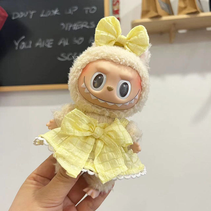 [Clothes only] 17cm pendant, Labubu clothes, keychain Labubu doll, replacement baby clothes, cool trend clothes.