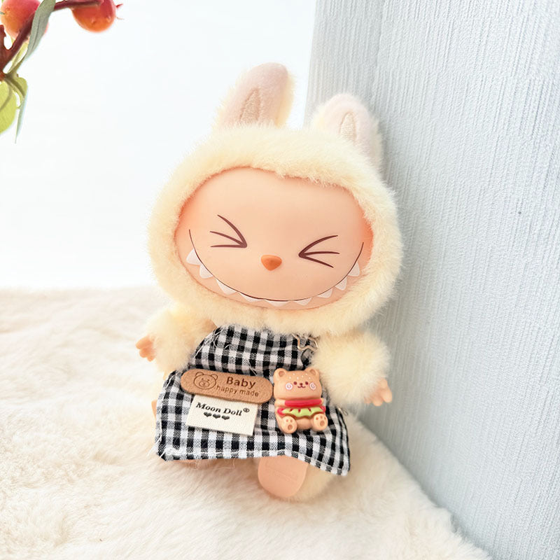 [Clothes only] First and second generation keychain Labubu clothes pendant Labubu baby clothes accessories cartoon apron cute