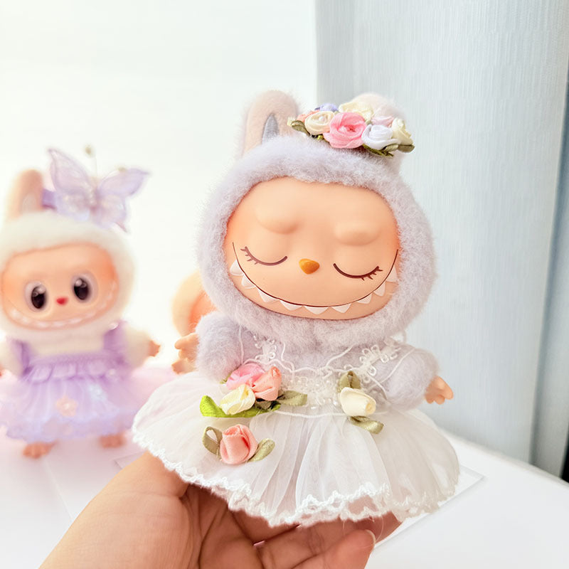 [Clothes only] First and second generation keychain Labubu clothes pendant Labubu baby clothes butterfly flower fairy gauze skirt