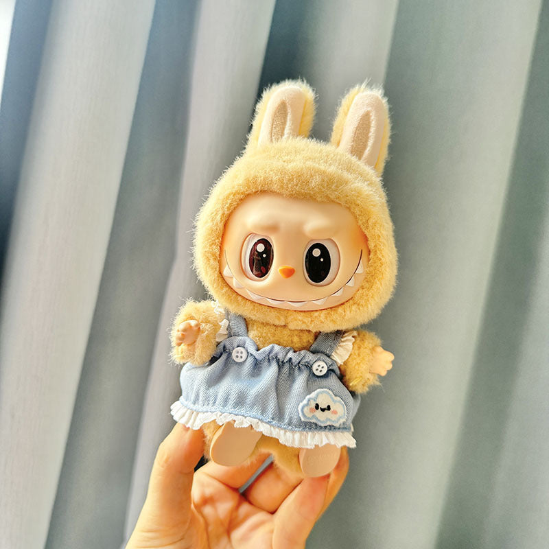 [Clothes only] First and second generation Labubu clothes pendant Labubu sitting party baby clothes cloud denim strap skirt