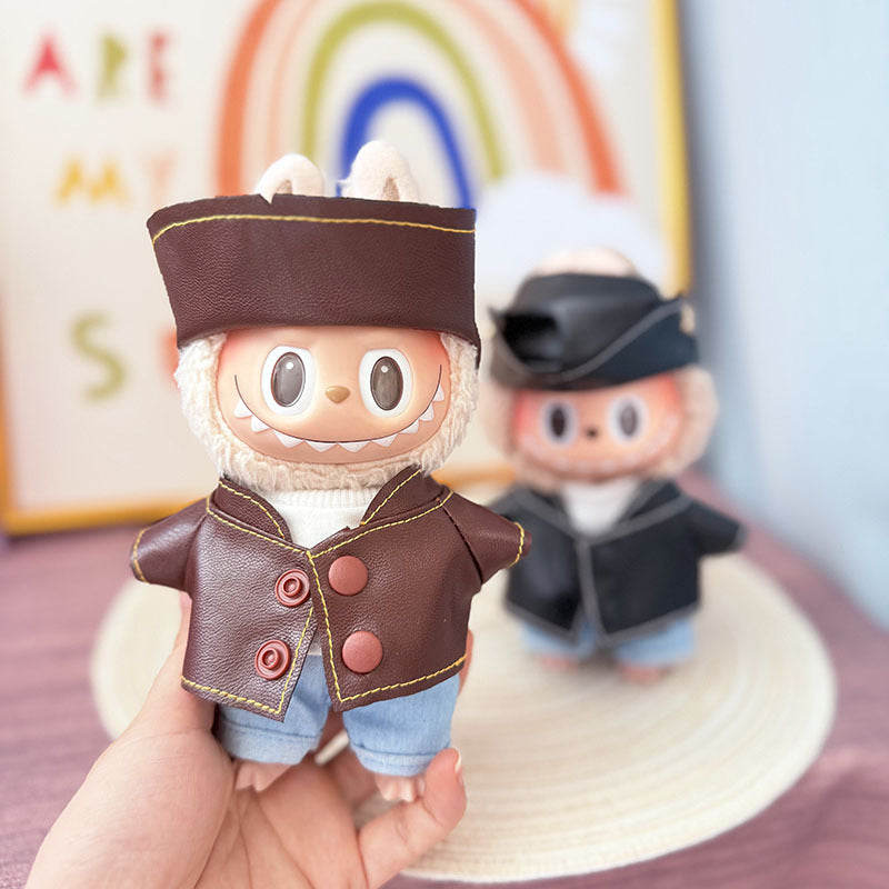 [Clothes only] First and second-generation Labubu clothes pendant Labubu sitting baby clothes leather jacket baseball style sports suit