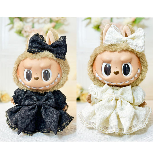38Cm rabub vinyl plush doll clothes Labubu doll for Phnom Penh dress three-piece set cute