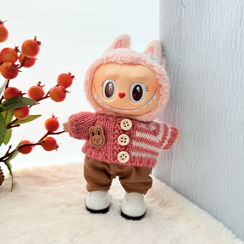 [Clothes only] First and second generation keychain Labubu clothes pendant Rab cloth button sweater jeans set cute