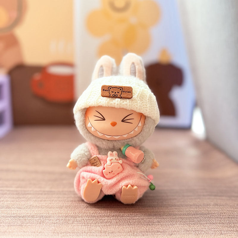 [Clothes only] One, two and three generations Labubu clothes pendant Labubu sitting baby clothes bottle overalls set cute
