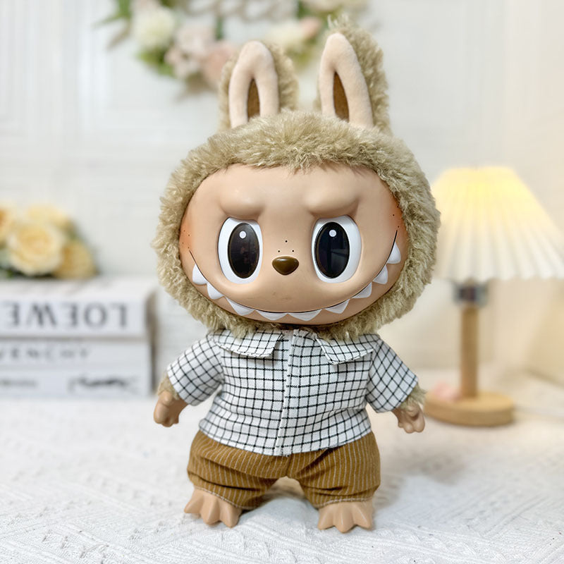 38Cm Labubu vinyl plush doll clothes for Labubu doll clothes summer pipa clothes set cute