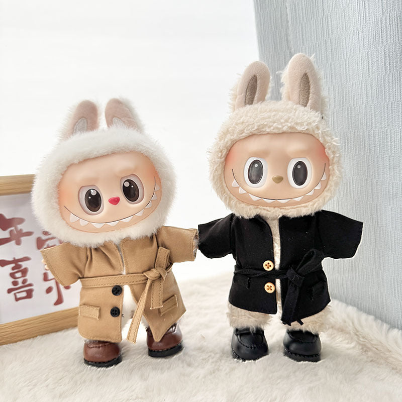 [Clothes only] First and second generation Labubu clothes pendant Labubu sitting party baby clothes long trench coat suit cute