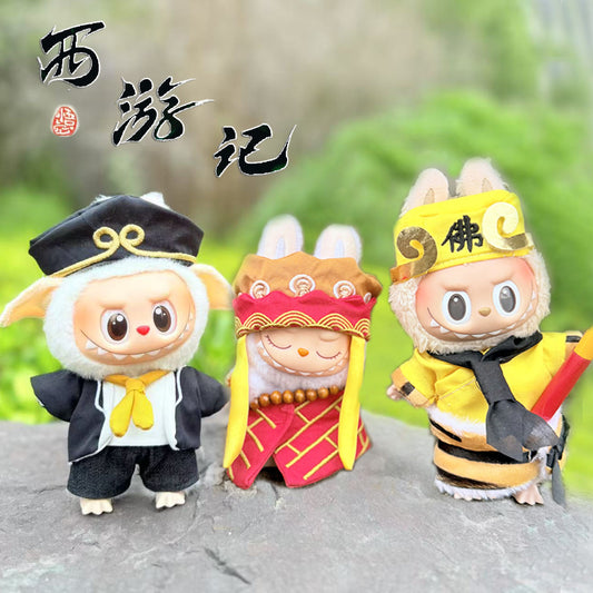 [Clothes only] One, two and three generations Labubu clothes pendant Labubu sitting party baby clothes Tang monk clothes three-piece set cute