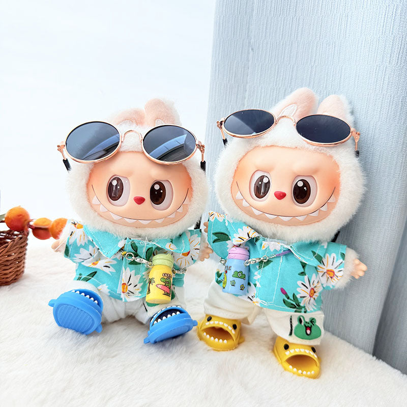 [Clothes only] 1st/2nd generation Labubu clothes pendant Labubu sitting party baby clothes beach glasses set