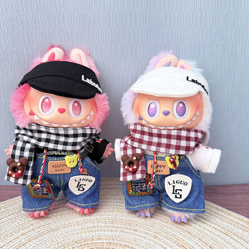[Clothes only] One, two and three generations of Labubu clothes pendant Labubu cloth for sitting baby clothes happy pizza set