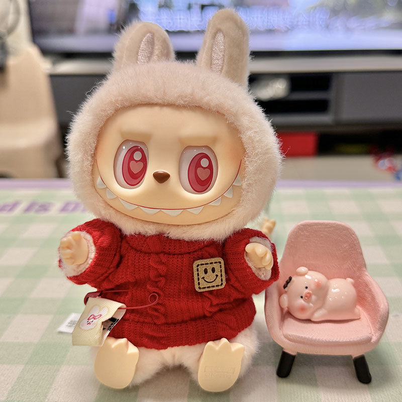 [Clothes only] First/second generation pendant Labubu clothes Labubu clothes sitting party baby clothes simple pin shirt cute