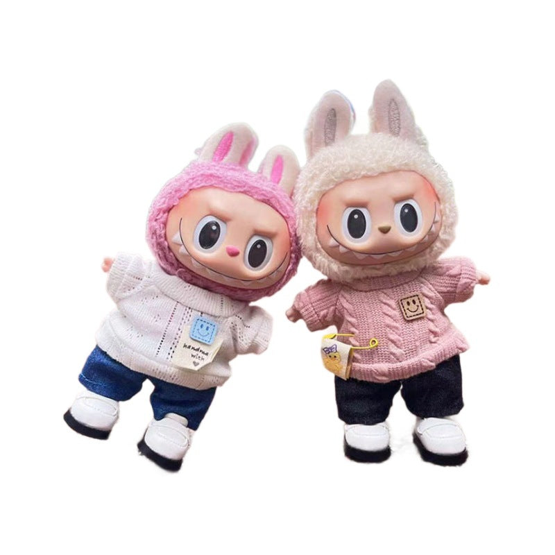[Clothes only] 17cm labubu cloth blind box pendant doll for toning bubble shirt set cute