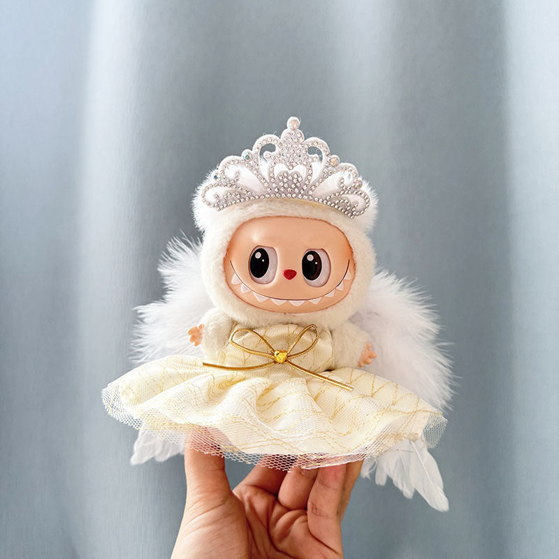 [Clothes only] First and second generation Labubu clothes pendant Labubu sitting party baby clothes gauze skirt angel wings cute