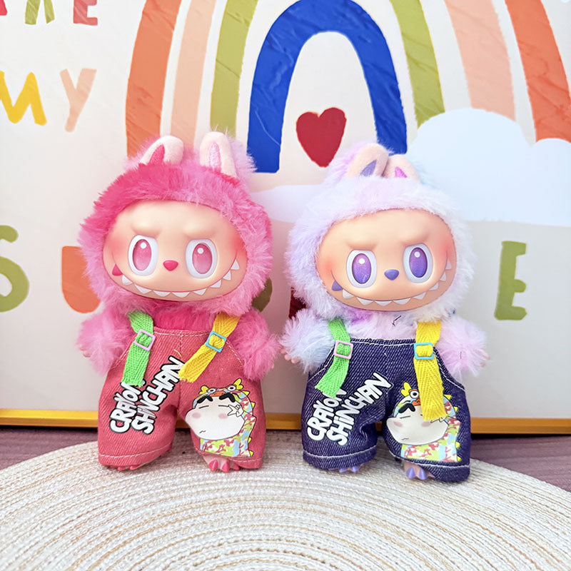 [Clothes only] One, two and three generations Labubu clothes pendant Labubu sitting baby clothes, small new overalls, cute and cute.