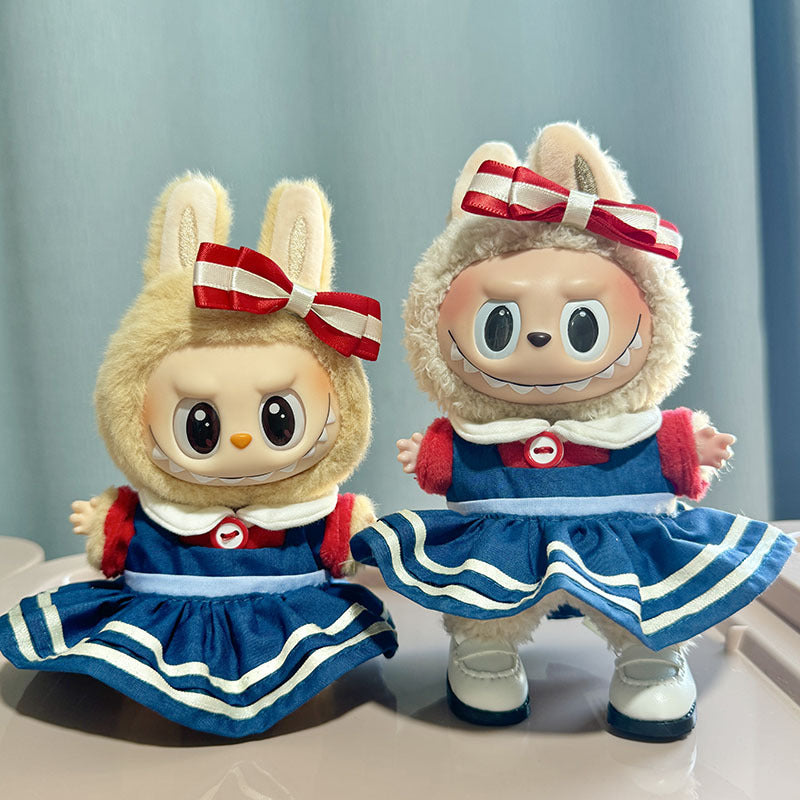 [Clothes only] 1st/2nd generation Labubu clothes pendant Labubu sitting party baby clothes red and blue Mario skirt