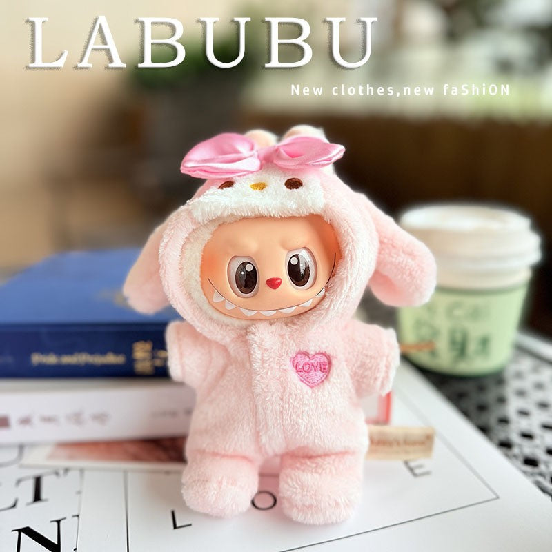 Clothes only] First and second generation Labubu clothes pendant Labubu sitting baby clothes shark bee dinosaur clothes cute
