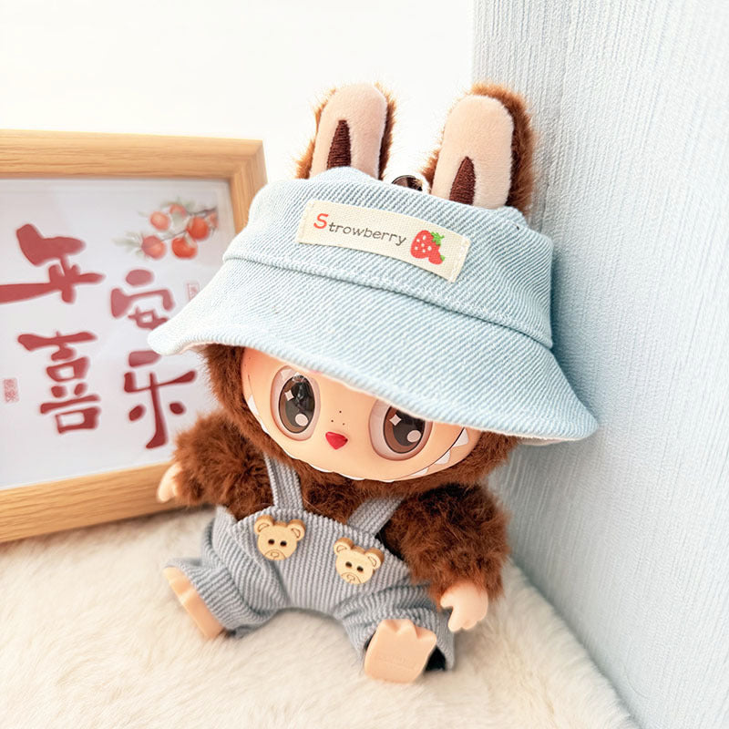 [Clothes only] 17cm blind box Labubu pendant baby clothes small animal hat Labubu trendy bucket hat accessories