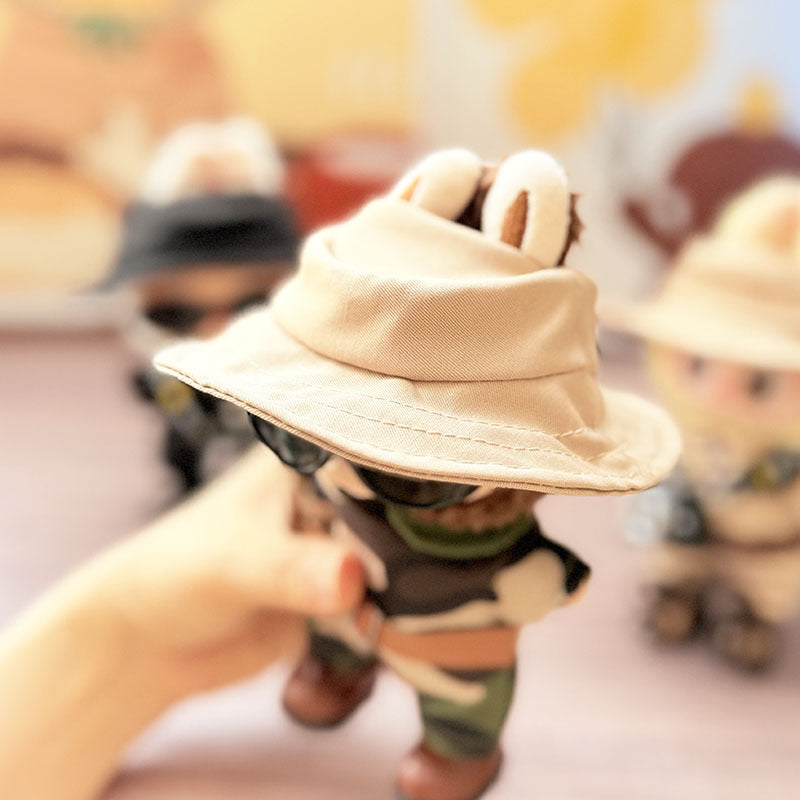 [Clothes only] 17cm labubu blind box pendant doll with camouflage jumpsuit