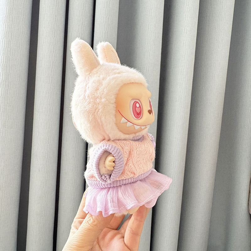 [Clothes only] First and second generation Labubu clothes pendant Labubu sitting party baby clothes love sweater gauze skirt