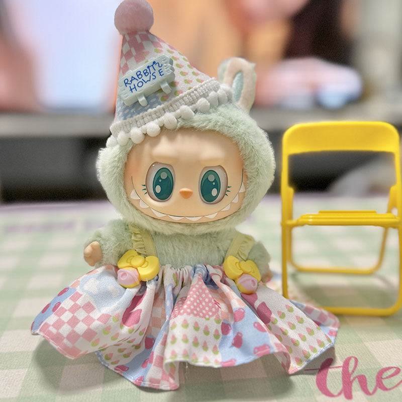 [Clothes only] First/second generation pendant Labubu clothes Rabub sitting party baby clothes colorful yarn sequined skirt cute