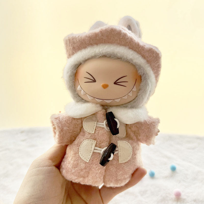 [Clothes only] First and second generation keychain Labubu clothes pendant Labubu sitting team hexagonal beret coat