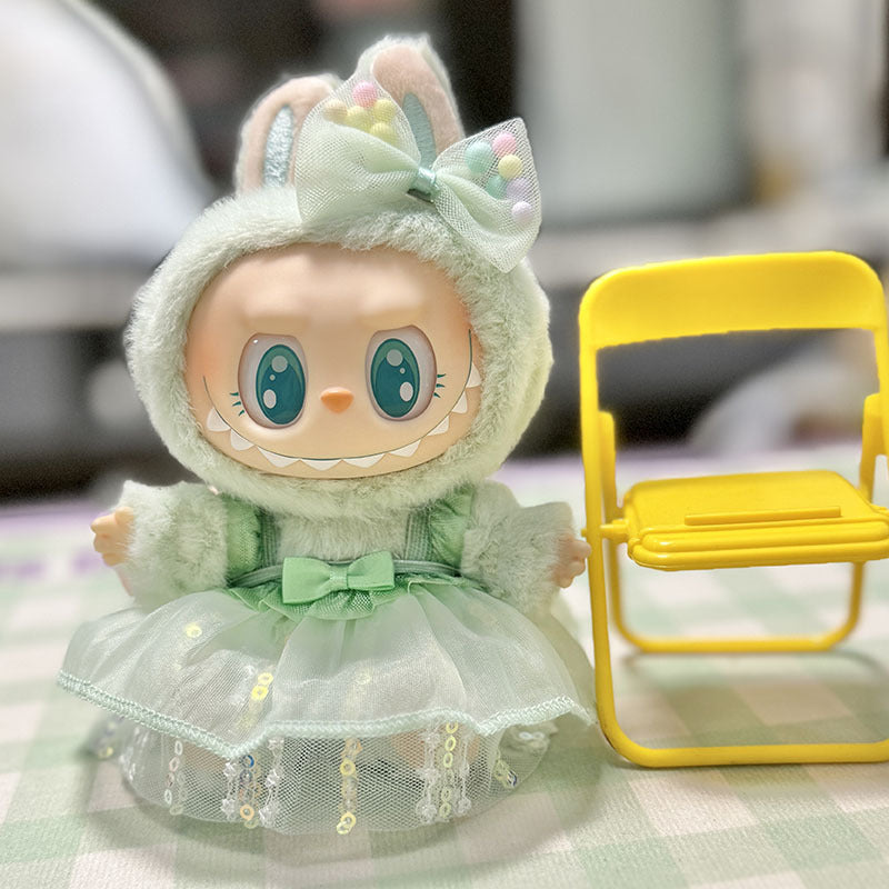 [Clothes only] First/second generation pendant Labubu clothes Rabub sitting party baby clothes colorful yarn sequined skirt cute