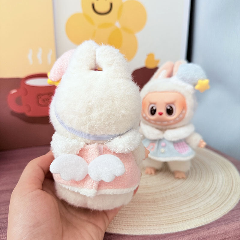 17Cm Labubuwa clothes LABUBU blind box sitting party one two three generations of music angel suit cute cute