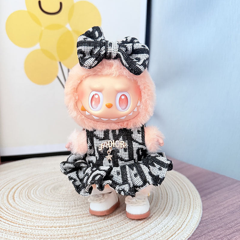 [Clothes only] 17cm Labubuwa clothes LABUBU blind box sitting party one, two, three generations of mystery dress
