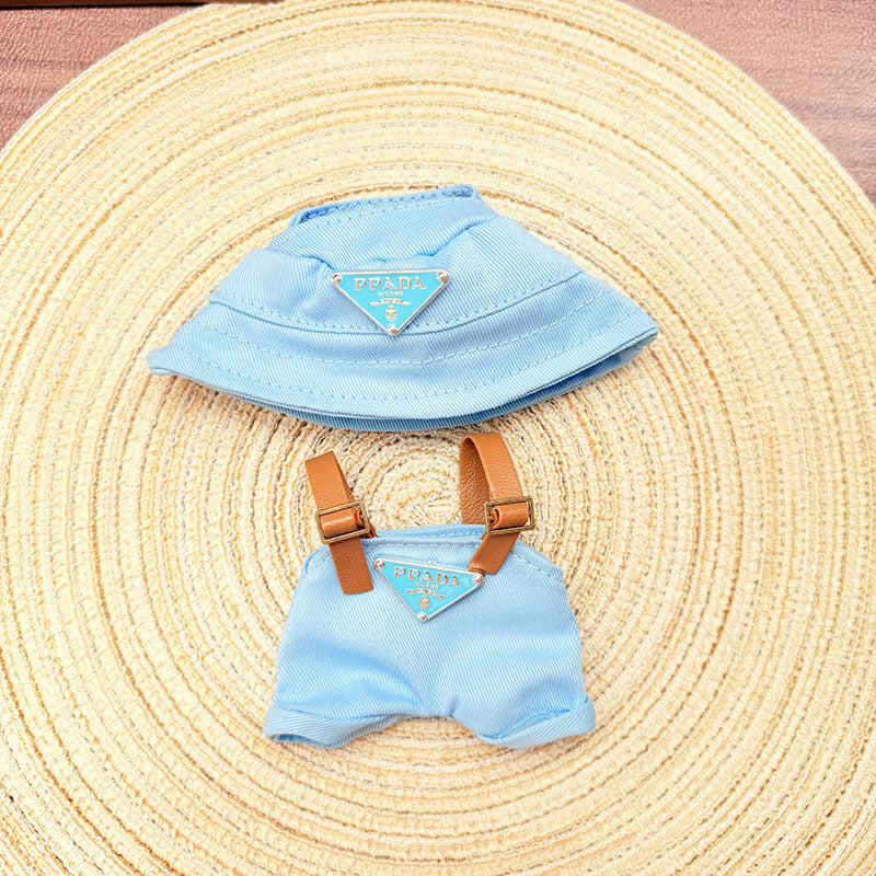 [Clothes only] First and second generation Labubu clothes pendant Labubu sitting baby clothes triangle overalls set tide