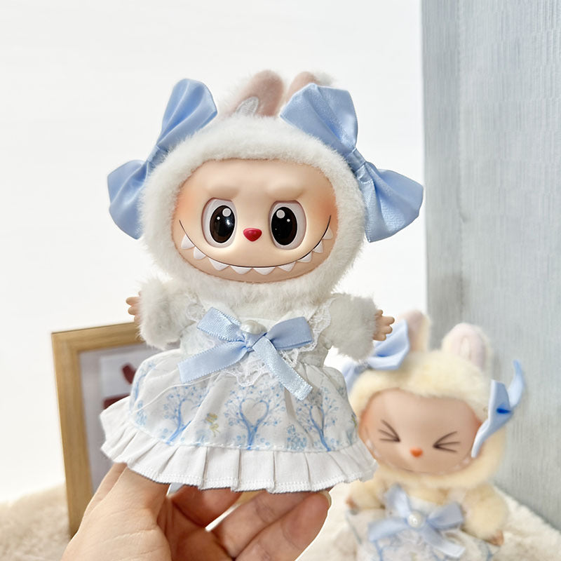 [Clothes only] First and second generation Labubu clothes pendant Labubu sitting party baby clothes blue sea daughter skirt