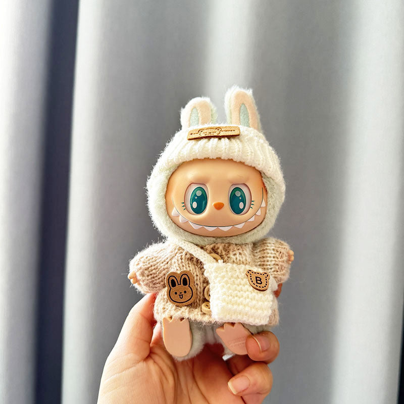 [Clothes only] First and second generation keychain Labubu clothes pendant Rab cloth button sweater jeans set cute