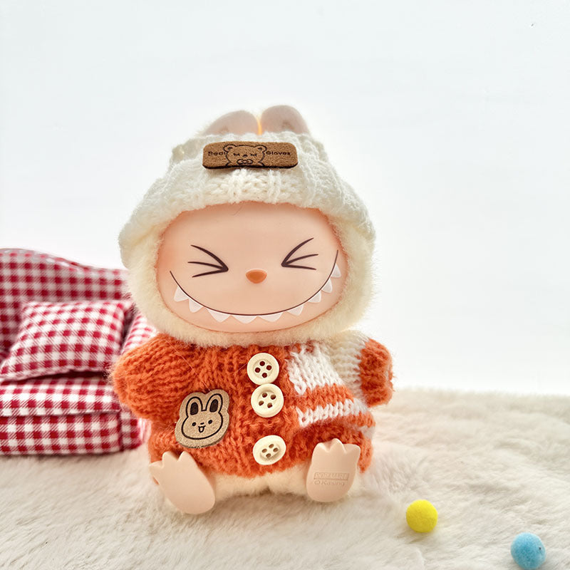 [Clothes only] First and second generation keychain Labubu clothes pendant Labubu sitting party bear label scarf hat