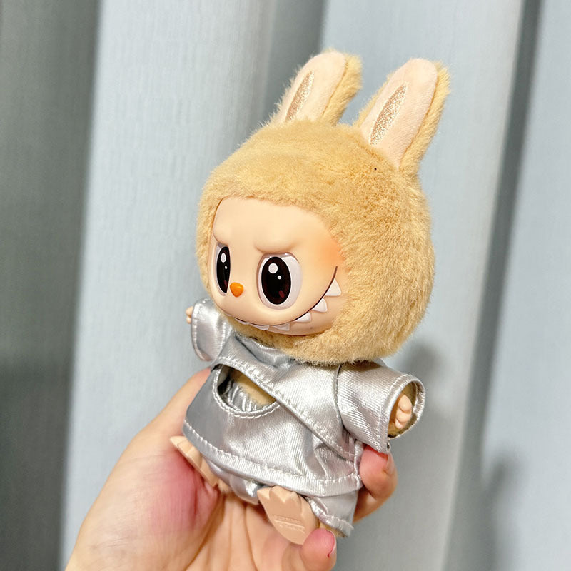 [Clothes only] Second-generation keychain Labubu clothes pendant Labubu sit party silver space suit set