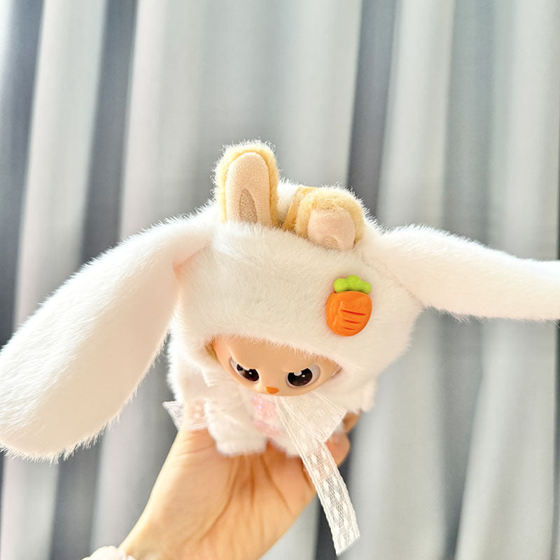 [Clothes only] First and second generation keychain Labubu clothes pendant Labubu baby clothes mink white rabbit two-piece set cute