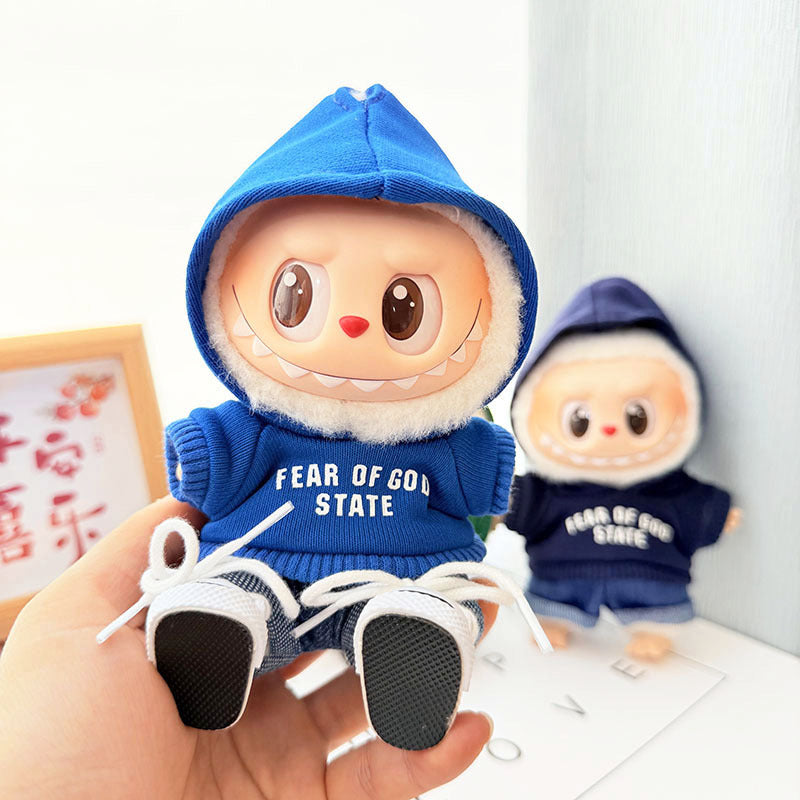 [Clothes only] First and second generation keychain Labubu clothes pendant Labubu baby clothes FEAR hooded sweater set