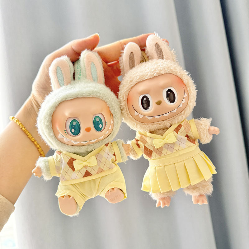 [Clothes only] First and second generation Labubu clothes pendant Labubu sitting party baby clothes British couple JK suit