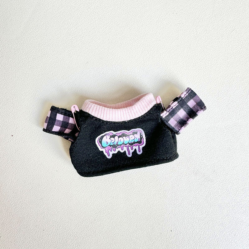 [Clothes only] First and second generation keychain Labubu clothes pendant Labubu baby clothes plaid hanging sleeve shirt creative cute